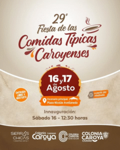 Este fin de semana, la Fiesta de las Comidas Típicas Caroyenses viene con todo.