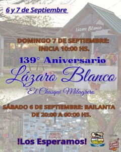 ¡𝟭𝟯𝟵° 𝗔𝗻𝗶𝘃𝗲𝗿𝘀𝗮𝗿𝗶𝗼 𝗱𝗲 𝗟𝗮́𝘇𝗮𝗿𝗼 𝗕𝗹𝗮𝗻𝗰𝗼 “𝗘𝗹 𝗖𝗵𝗮𝘀𝗾𝘂𝗶 𝗠𝗶𝗹𝗮𝗴𝗿𝗲𝗿𝗼”! ⁣