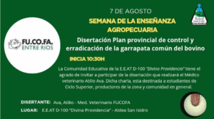 Disertación sobre erradicación de la garrapata del bovino en Entre Ríos