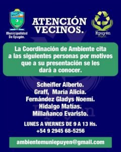 Citaciones de la Coordinación de Ambiente….