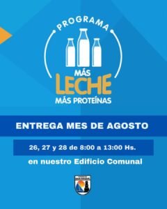 Entrega mes de agosto para los beneficiarios del programa Más Leche Más Proteínas….