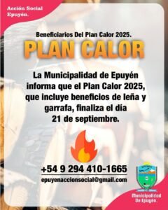Atención beneficiarios del Plan Calor 2025….
