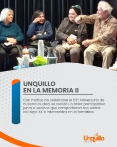 El pasado 29 de agosto se realizó el taller participativo “Unquillo en la Memoria II” en la Casa de la Cultura de Unquillo, en el marco del …