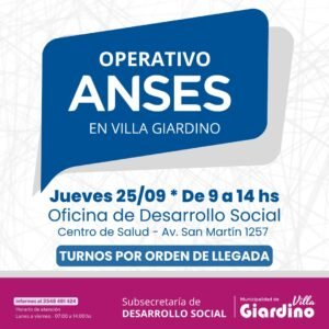 OPERATIVO ANSES EN VILLA GIARDINO…