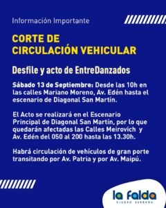 La Municipalidad de La Falda informa que el día Sábado 13 del corriente mes, se estarán desarrollando actividades en el marco del evento ENT…