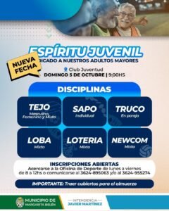 Informamos que el encuentro que se llevaría a cabo este domingo se reprograma para el domingo 5 de octubre….