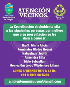 Citaciones de la Coordinación de Ambiente….