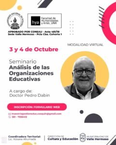 Se viene un nuevo seminario en el marco de la cohorte 2 de la Maestría en Gestión y Asesoramiento Pedagógico de las Organizaciones Educativ…