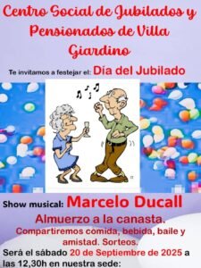 Centro social de jubilados y pensionados de Villa Giardino!!!…