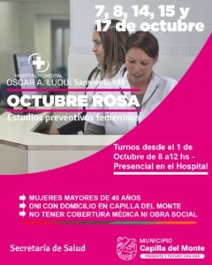 Octubre Rosa en Capilla del Monte…