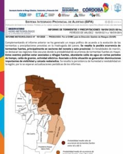 Aviso por tormentas y precipitaciones…