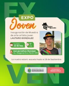 En el marco de actividades por el Mes de la Juventud, te invitamos a vivir esta gran inauguración hoy a las 17hs en el Edificio Municipal….