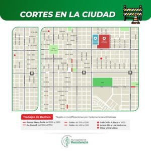 Atencion! Cortes en la ciudad por trabajos de bacheo…
