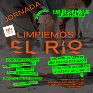 Limpieza en el río de Bialet Massé