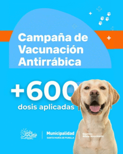 600 dosis de vacuna antirrábica aplicadas en Santa María de Punilla