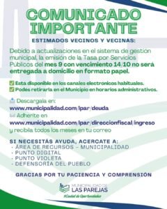 COMUNICADO IMPORTANTE…