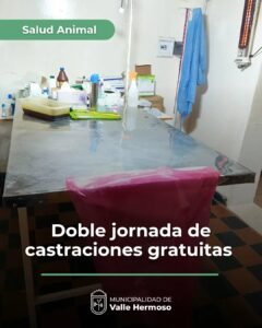 Se desarrolló una doble jornada de castraciones gratuitas en el Quirófano de Salud Animal de la Municipalidad de Valle Hermoso….