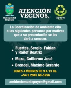 Citaciones de la Coordinación de Ambiente….