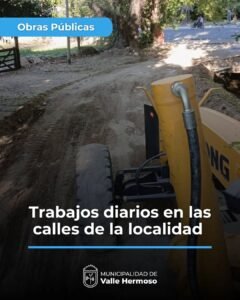 Trabajos diarios del personal de Obras Públicas. Se continúa con las tareas de mejora y mantenimiento de calles….