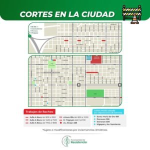 Cortes en la ciudad por plan de Bacheo 2025 y reparaciones de Sameep…