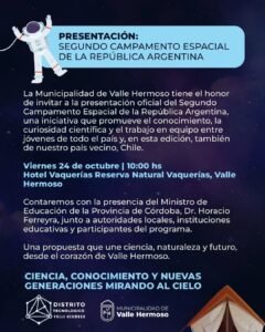 Invitación especial | Presentación del Segundo Campamento Espacial de la República Argentina…