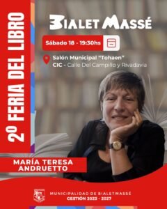Maria Teresa Andruetto llega a Bialet Massé…