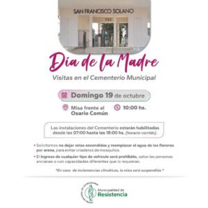 Visita y misa por el día de la Madre en el Cementerio Municipal….