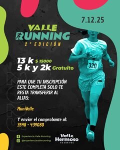 Compartimos el Link de Inscripción para la segunda edición de la Experiencia Valle Running…