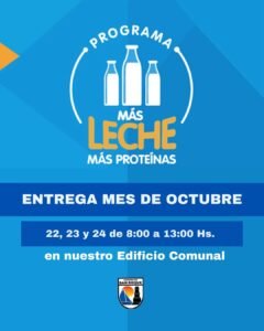 Entrega mes de octubre para los beneficiarios del programa Más Leche Más Proteínas….