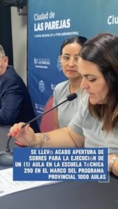 Se llevó acabo Apertura de sobres para la ejecución de un (1) aula en la Escuela Técnica 290 en el Marco del Programa Provincial 1000 aulas.