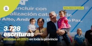A través del Plan de Regularización Dominial, se hizo posible la escrituración de 3.728 terrenos y viviendas en todo el territorio provincia…