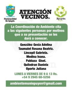 Citaciones de la Coordinación de Ambiente….