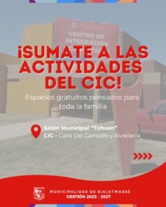 Sumate a las Actividades Gratuitas del CIC…