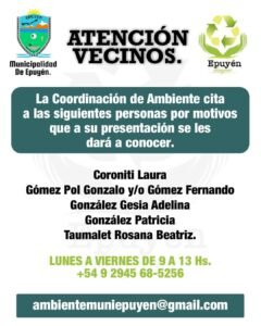 Citaciones de la Coordinación de Ambiente….