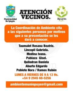 Citaciones de la Coordinación de Ambiente….
