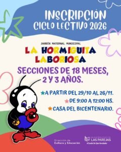 Inscripciones abiertas – Ciclo Lectivo 2026…