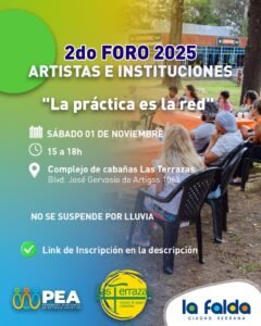 La Municipalidad de La Falda a través de la Dirección de Cultura y Educación invita a participar del 2do Foro 2025, a artistas e institucion…