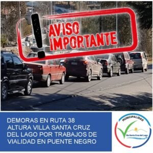 La Municipalidad de Villa Santa Cruz del Lago informa que se registran demoras en la circulación sobre la Ruta Nacional 38, a la altura del …