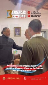 Visita del Indio Lucio Rojas al Museo y Casa de la Cultura Dr. Juan Bialet Massé en el marco de la presentación oficial del Festival de las …