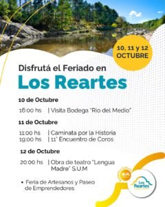 ¡Se viene el finde largo y Los Reartes te espera!…