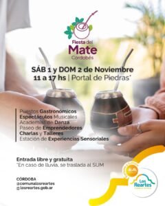 ¡Se viene la Fiesta del Mate Cordobés en Los Reartes! | 1 y 2 de Noviembre de 11 a 17 hs….