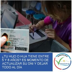 Si tu hijo o hija tiene entre 5 y 8 años, es momento de actualizar su DNI. El nuevo DNI tarjeta incluirá su foto, firma y huella digital, y …