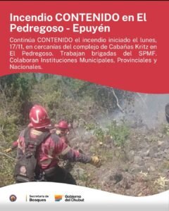 INCENDIO CONTENIDO en El Pedregoso – Epuyén…