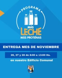 Entrega mes de noviembre para los beneficiarios del programa Más Leche Más Proteínas….