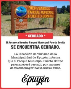 Parque Municipal Puerto bonito CERRADO….