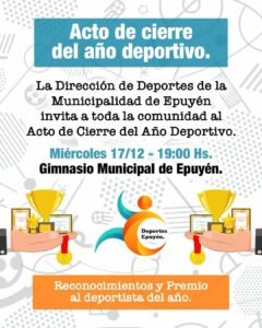 Acto de Cierre del Año Deportivo….