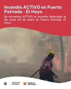 INCENDIO ACTIVO en Puerto Patriada…