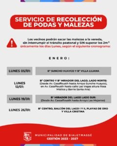 CRONOGRAMA DE RECOLECCIÓN DE PODA – ENERO 2026…