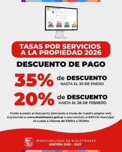 DESCUENTO ANUAL TASA POR SERVICIO A LA PROPIEDAD…