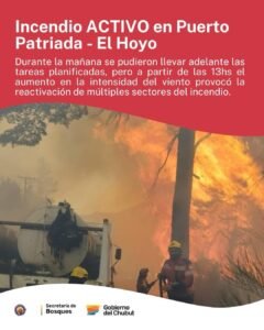 INCENDIO ACTIVO en Puerto Patriada…